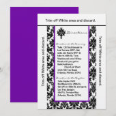 3.5x6 Routebeschrijving Kaart Black Purp Damask (Voorkant / Achterkant)