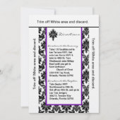 3.5x6 Routebeschrijving Kaart Black Purp Damask (Voorkant)