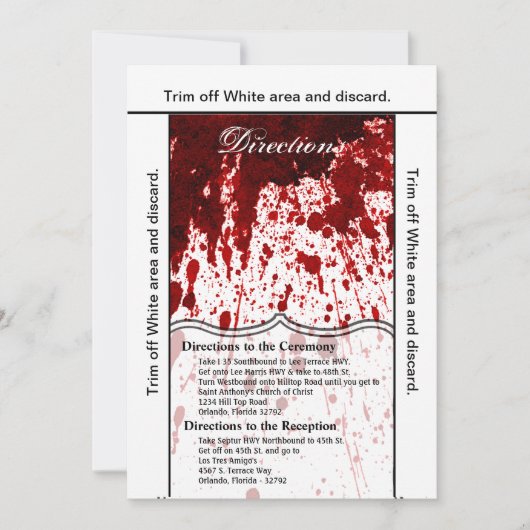 3.5x6 Routebeschrijving Kaart Bloed Splatter Vampi (Voorkant)