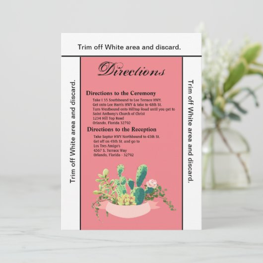 3.5x6 Routebeschrijving Kaart Bohemian Cactus Succ (Staand voorkant)