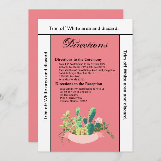 3.5x6 Routebeschrijving Kaart Bohemian Cactus Succ (Voorkant / Achterkant)