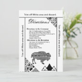 3.5x6 Routebeschrijving Kaart Boho Buffalo Tribal  (Staand voorkant)