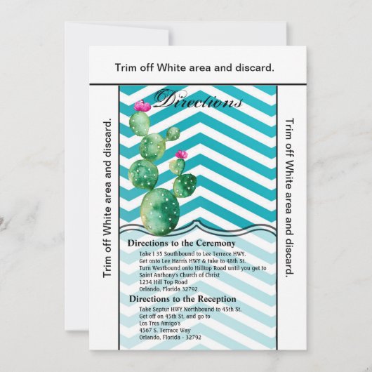 3.5x6 Routebeschrijving Kaart Boho Cacti Cactus Su (Voorkant)