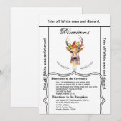 3.5x6 Routebeschrijving Kaart boho hert Buck Head (Voorkant / Achterkant)