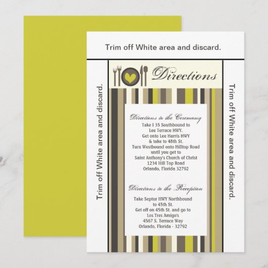 3.5x6 Routebeschrijving Kaart China Bord Silverwar (Voorkant / Achterkant)