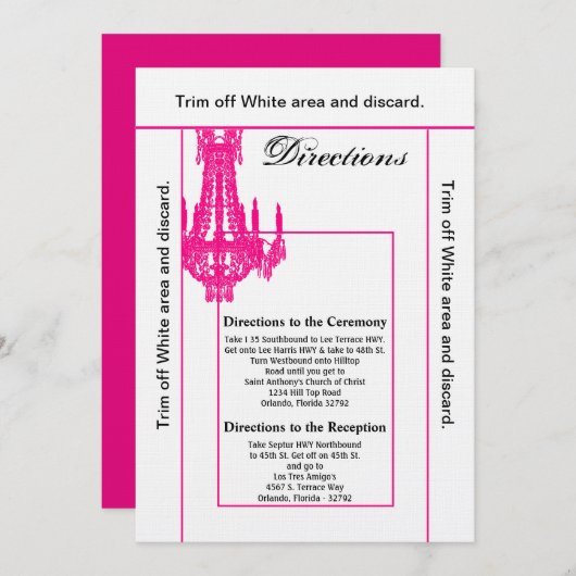 3.5x6 Routebeschrijving Kaart Crystal Kroonluchter (Voorkant / Achterkant)