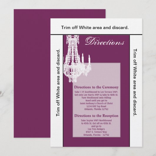 3.5x6 Routebeschrijving Kaart Crystal Kroonluchter (Voorkant / Achterkant)