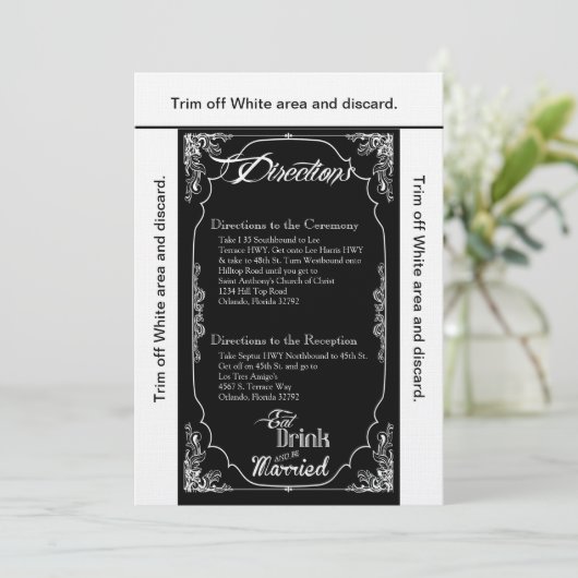 3.5x6 Routebeschrijving Kaart Eet Drink Getrouwd z (Staand voorkant)