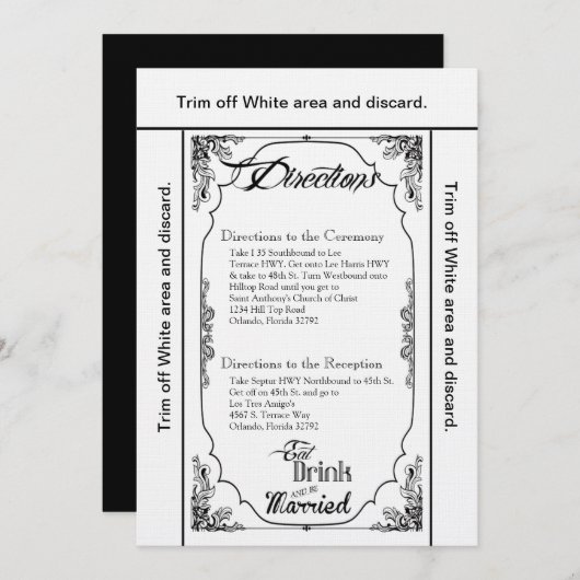 3.5x6 Routebeschrijving Kaart Eet Drink Wees getro (Voorkant / Achterkant)