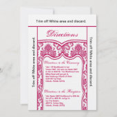 3.5x6 Routebeschrijving Kaart Fusia Pink Damask (Voorkant)