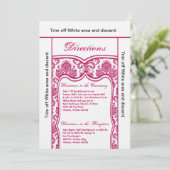 3.5x6 Routebeschrijving Kaart Fusia Pink Damask (Staand voorkant)