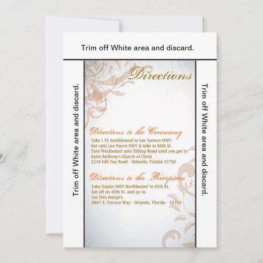 3.5x6 Routebeschrijving Kaart Herfst Filigree Herf (Voorkant)