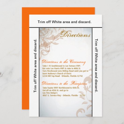 3.5x6 Routebeschrijving Kaart Herfst Filigree Herf (Voorkant / Achterkant)