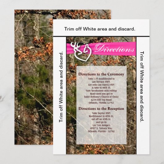 3.5x6 Routebeschrijving Kaart Hertenpaar Doe Buck  (Voorkant / Achterkant)