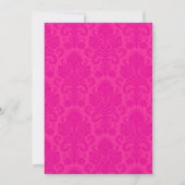 3.5x6 Routebeschrijving Kaart Hot Pink Damask (Achterkant)