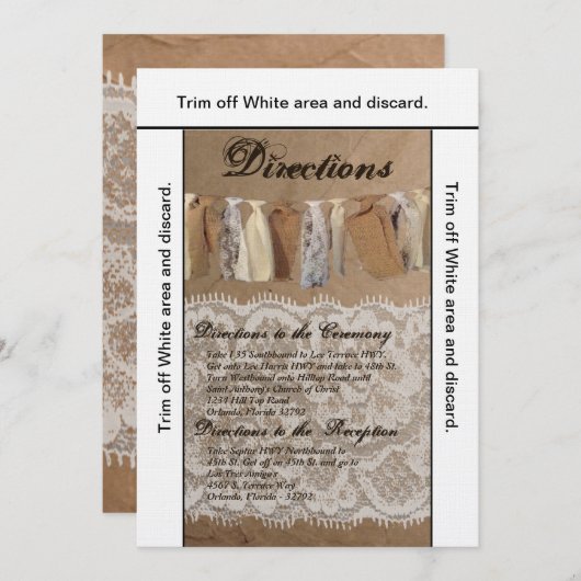 3.5x6 Routebeschrijving Kaart Kraft Papieren Tas K (Voorkant / Achterkant)