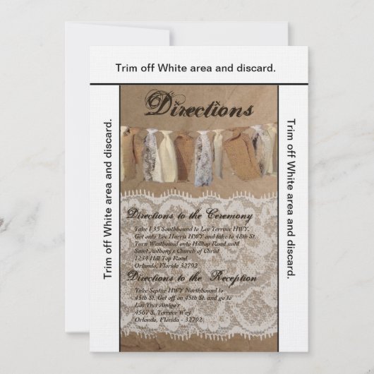 3.5x6 Routebeschrijving Kaart Kraft Papieren Tas K (Voorkant)