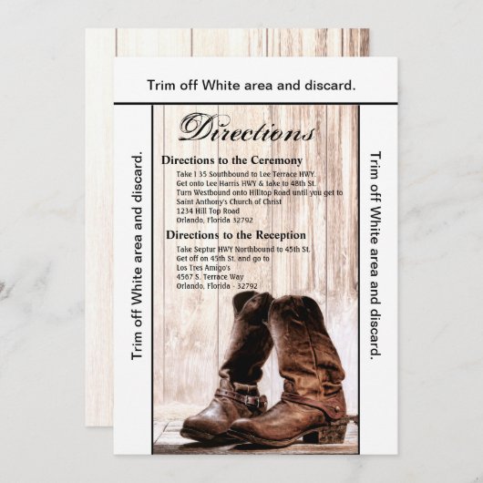 3.5x6 Routebeschrijving Kaart laarzen Landelijk Ru (Voorkant / Achterkant)