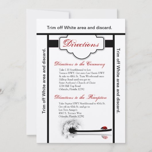 3.5x6 Routebeschrijving Kaart Lady Bug Dandilion F (Voorkant)