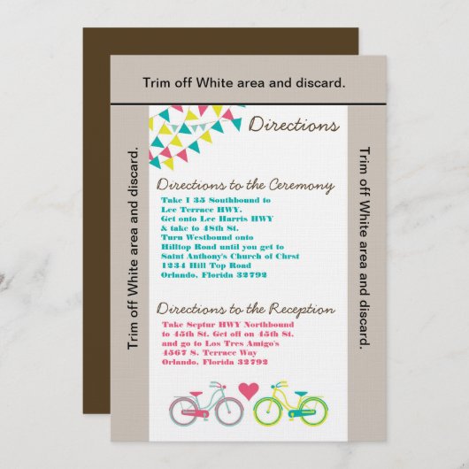 3.5x6 Routebeschrijving Kaart Lovers Bike Bicyc (Voorkant / Achterkant)