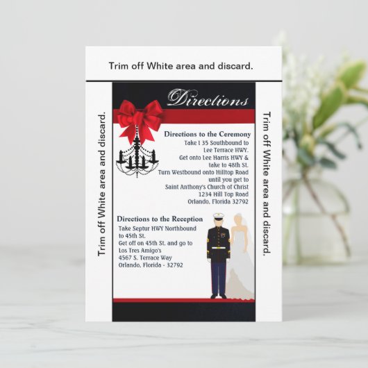 3.5x6 Routebeschrijving Kaart Marine Uniform Groom (Staand voorkant)