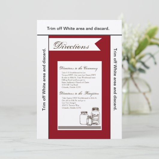 3.5x6 Routebeschrijving Kaart Mason Jar Country Ru (Staand voorkant)