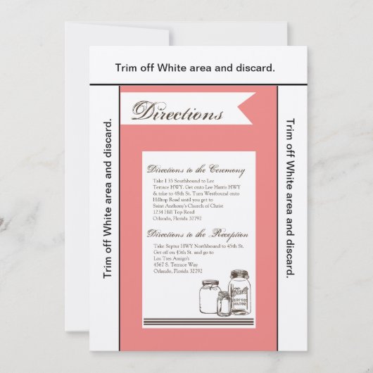 3.5x6 Routebeschrijving Kaart Mason Jar Country Ru (Voorkant)