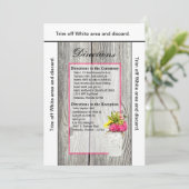 3.5x6 Routebeschrijving Kaart Mason Jar met Wildfl (Staand voorkant)