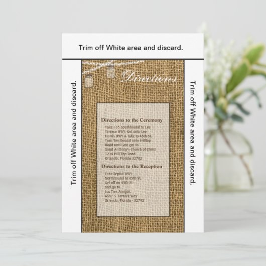 3.5x6 Routebeschrijving Kaart Mason Jar String Lig (Staand voorkant)