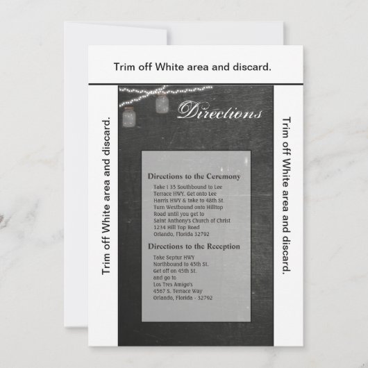 3.5x6 Routebeschrijving Kaart Mason Jar String Lig (Voorkant)