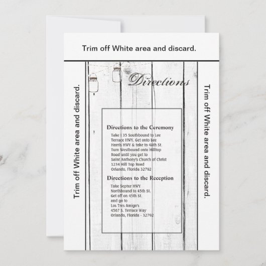 3.5x6 Routebeschrijving Kaart Mason Jar String Lig (Voorkant)