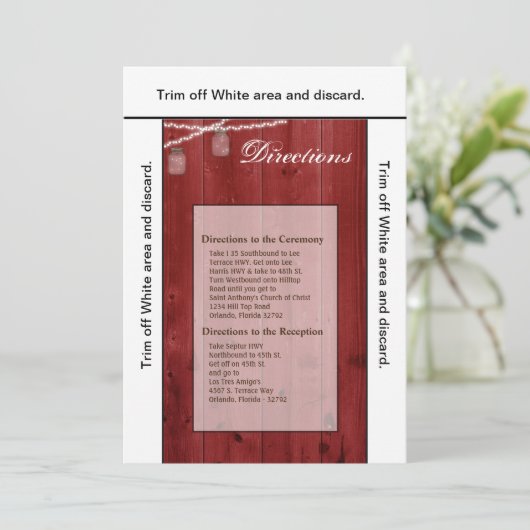 3.5x6 Routebeschrijving Kaart Mason Jar String Lig (Staand voorkant)