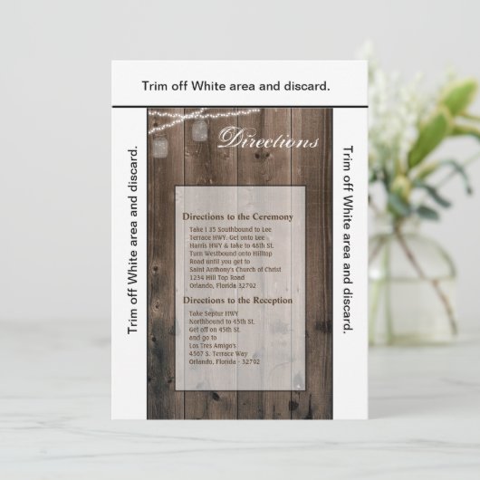 3.5x6 Routebeschrijving Kaart Mason Jar String Lig (Staand voorkant)