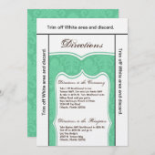 3.5x6 Routebeschrijving Kaart Mint Green Damask (Voorkant / Achterkant)