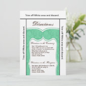 3.5x6 Routebeschrijving Kaart Mint Green Damask (Staand voorkant)