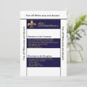 3.5x6 Routebeschrijving Kaart Modern Stripe Navy W (Staand voorkant)