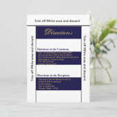 3.5x6 Routebeschrijving Kaart Modern Stripe Navy W (Staand voorkant)