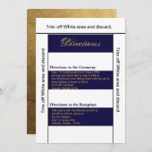 3.5x6 Routebeschrijving Kaart Modern Stripe Navy W (Voorkant / Achterkant)