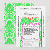 3.5x6 Routebeschrijving Kaart Neon Green Pink Oran (Voorkant / Achterkant)