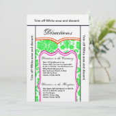 3.5x6 Routebeschrijving Kaart Neon Green Pink Oran (Staand voorkant)