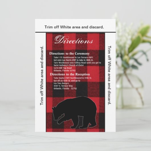 3.5x6 Routebeschrijving Kaart Red Buffalo Plaid Be (Staand voorkant)