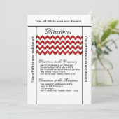 3.5x6 Routebeschrijving Kaart Rode Glitter Chevron (Staand voorkant)