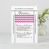 3.5x6 Routebeschrijving Kaart Roze Glitter Chevron (Staand voorkant)