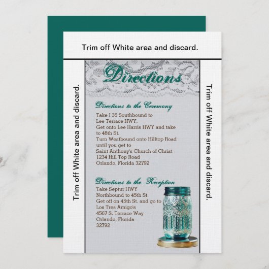 3.5x6 Routebeschrijving Kaart Rustiek Land Mason J (Voorkant / Achterkant)