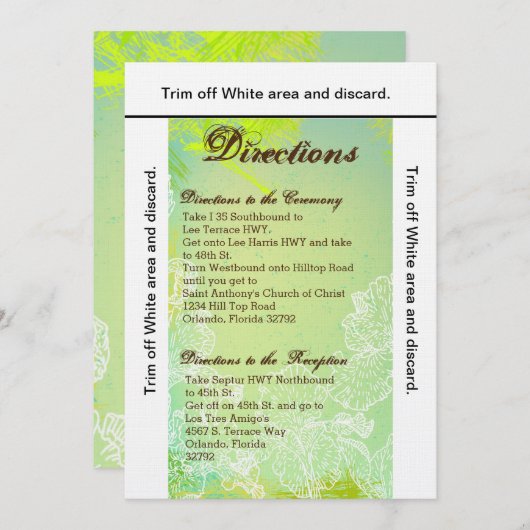 3.5x6 Routebeschrijving Kaart Spring Hibiscus Flow (Voorkant / Achterkant)