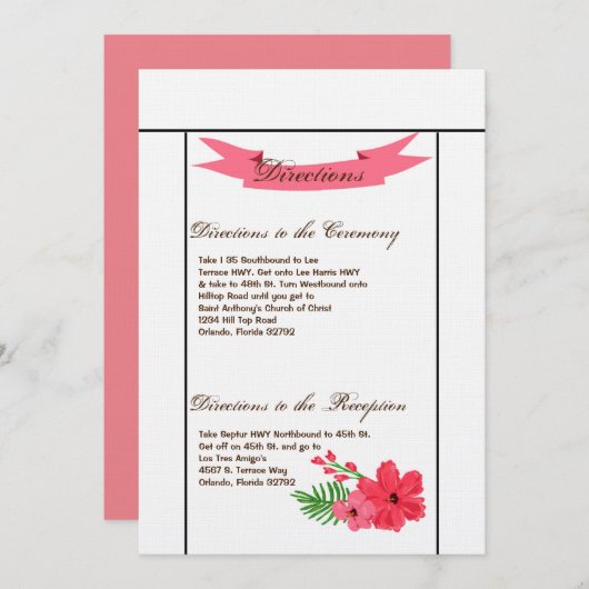 3.5x6 Routebeschrijving Kaart Spring Hibiscus Flow (Voorkant / Achterkant)