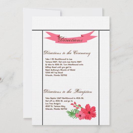 3.5x6 Routebeschrijving Kaart Spring Hibiscus Flow (Voorkant)