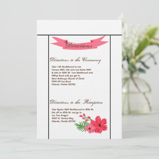 3.5x6 Routebeschrijving Kaart Spring Hibiscus Flow (Staand voorkant)