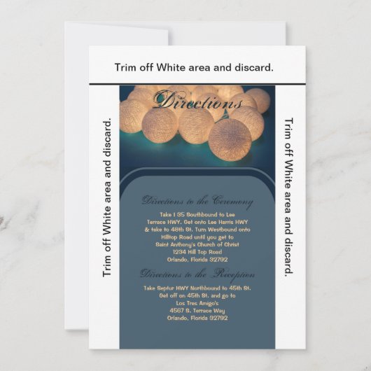 3.5x6 Routebeschrijving Kaart String Lights Night  (Voorkant)