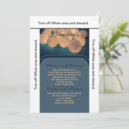 3.5x6 Routebeschrijving Kaart String Lights Night  (Staand voorkant)